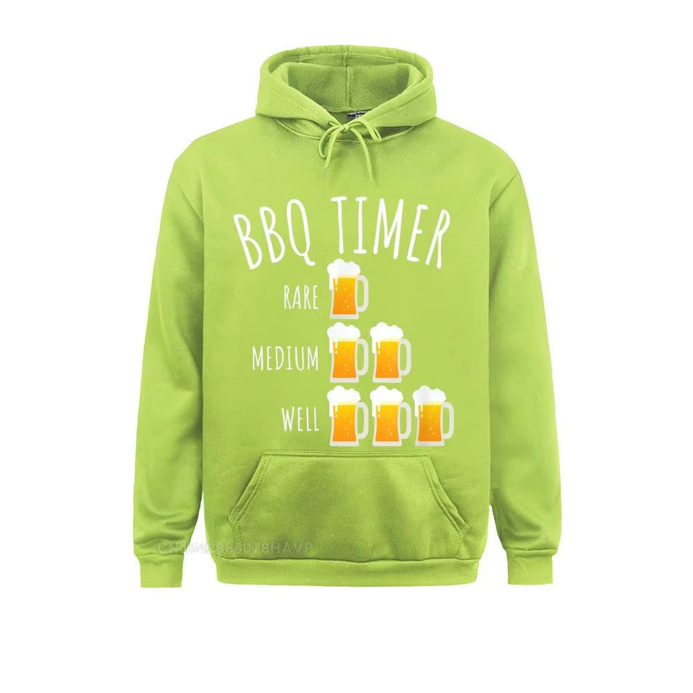 BBQ Timer Beer Drinking Funny Grilling Hoodie Hoodie Sweatshirts Summer Geek Hoodies Long Sleeve 2021 Fashion Sportswears Men'S