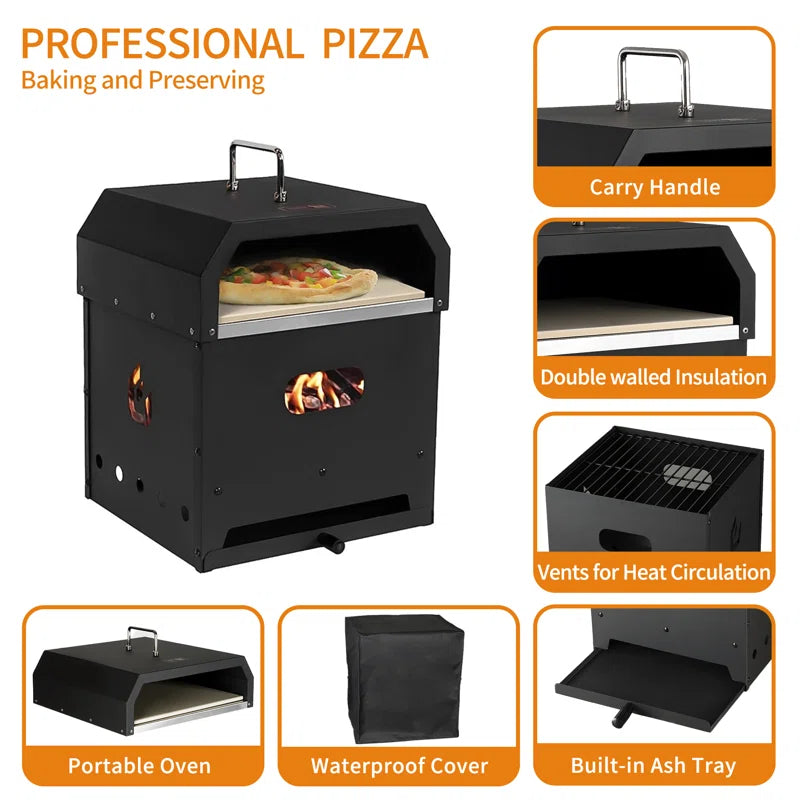 Paeten 4-In-1 Outdoor Pizza Oven for Grill with Pizza Stone, Pizza Peel