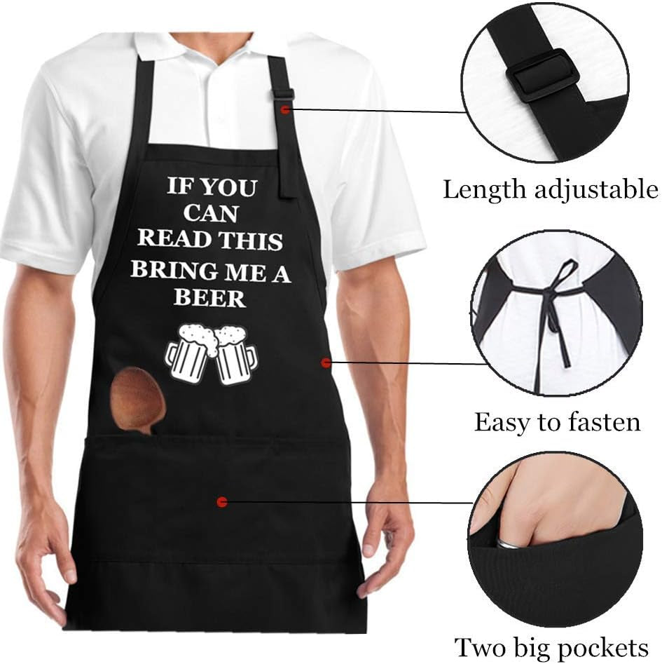 Funny Apron for Men Cooking Aprons for Grilling Apron Husband Boyfriend Gift