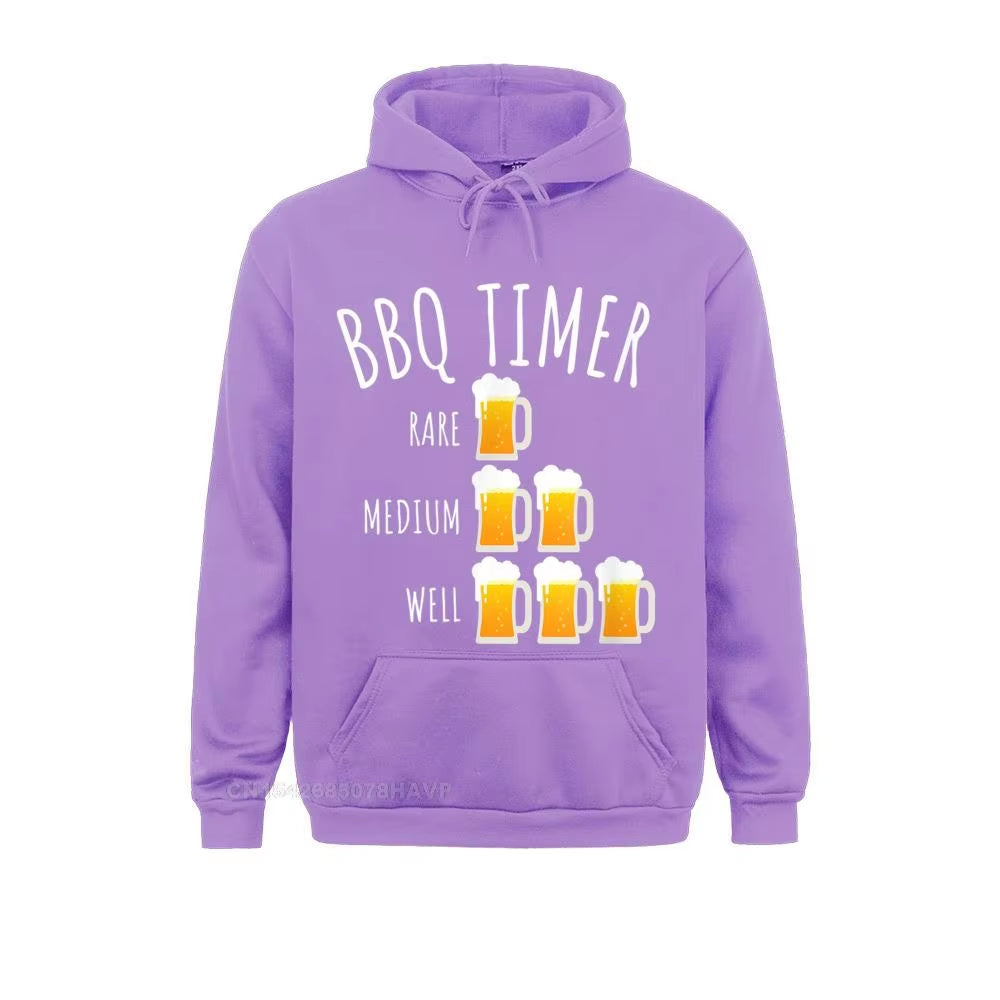 BBQ Timer Beer Drinking Funny Grilling Hoodie Hoodie Sweatshirts Summer Geek Hoodies Long Sleeve 2021 Fashion Sportswears Men'S