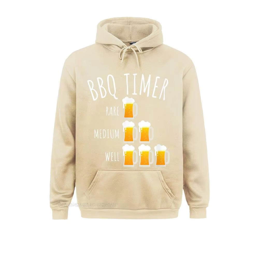 BBQ Timer Beer Drinking Funny Grilling Hoodie Hoodie Sweatshirts Summer Geek Hoodies Long Sleeve 2021 Fashion Sportswears Men'S