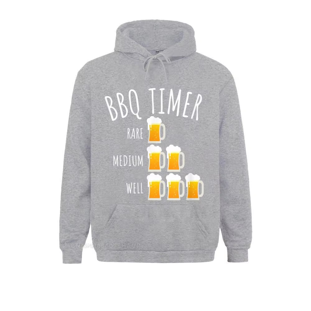 BBQ Timer Beer Drinking Funny Grilling Hoodie Hoodie Sweatshirts Summer Geek Hoodies Long Sleeve 2021 Fashion Sportswears Men'S