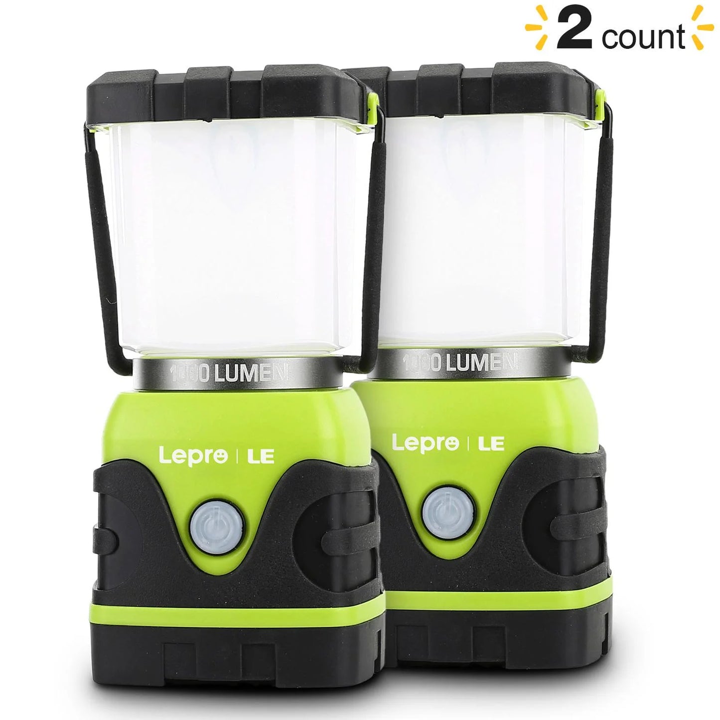 2-Pack Camping Lanterns, 1000 Lumen Tent Lights Battery Powered, 4 Dimmable Light Modes,Emergency Lantern and Flashlight for Power Outage, Emergency, Hiking, Fishing, Tents