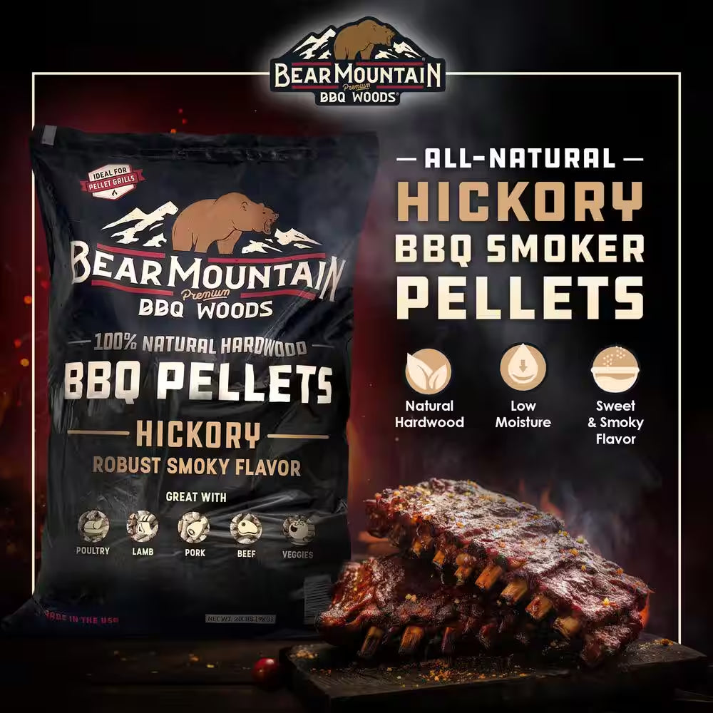 40 Lbs. Premium All-Natural Hardwood Hickory BBQ Smoker Pellets