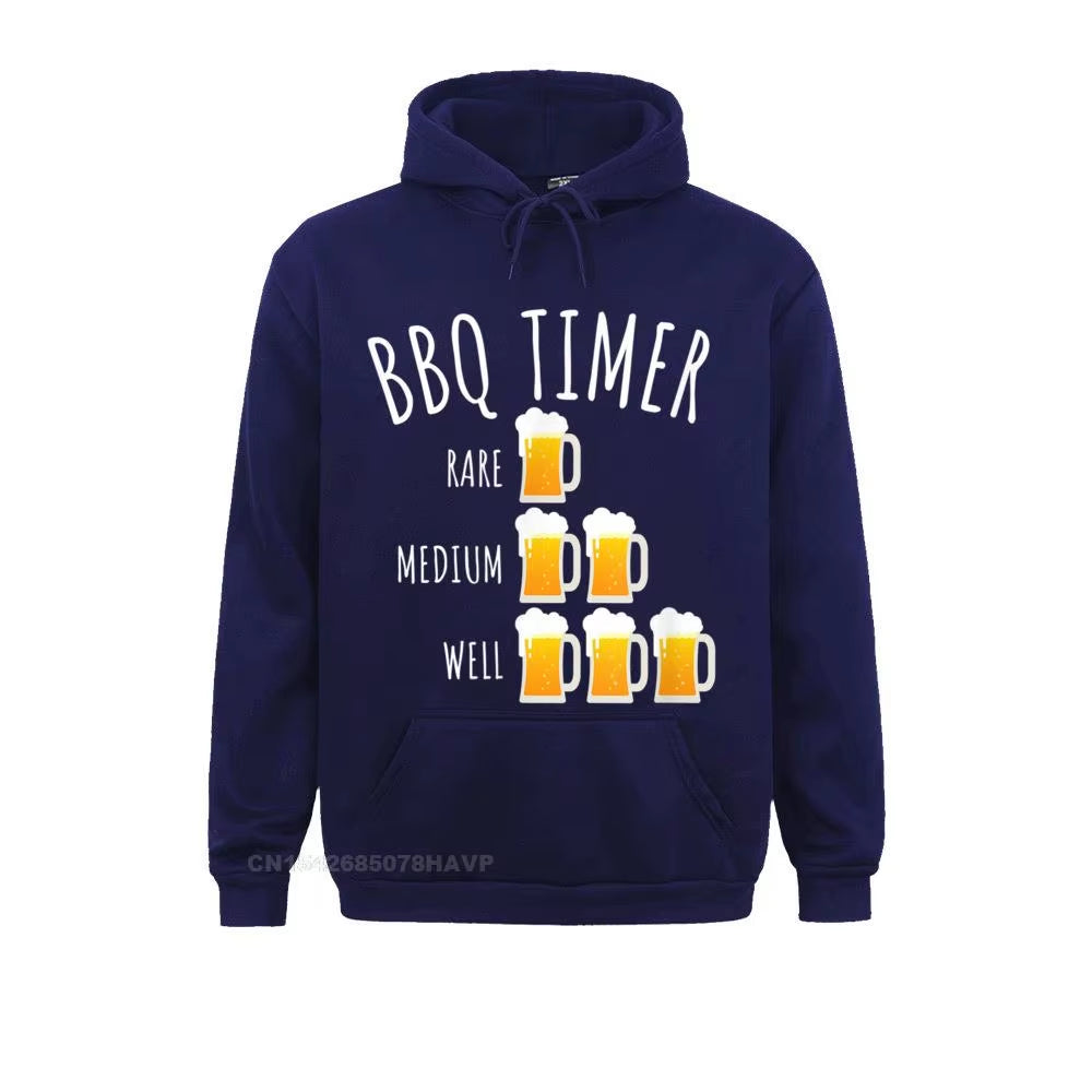 BBQ Timer Beer Drinking Funny Grilling Hoodie Hoodie Sweatshirts Summer Geek Hoodies Long Sleeve 2021 Fashion Sportswears Men'S