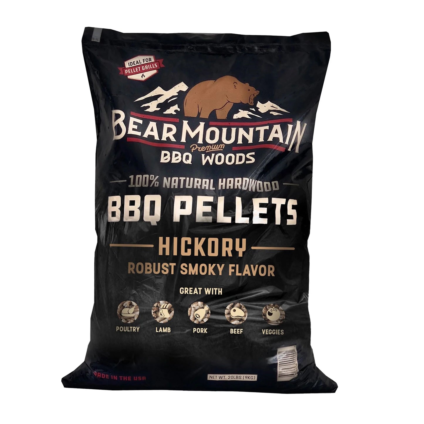 All-Natural Hardwood Hickory Smoker Pellets, 20 Pounds