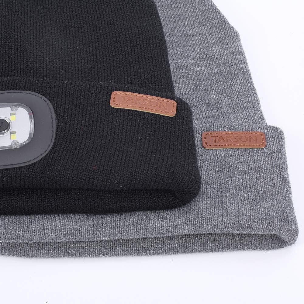 USB Rechargeable 4 LED Beanie Hat Hands Free Flashlight Knit Headlamp Beanie Cap Unisex