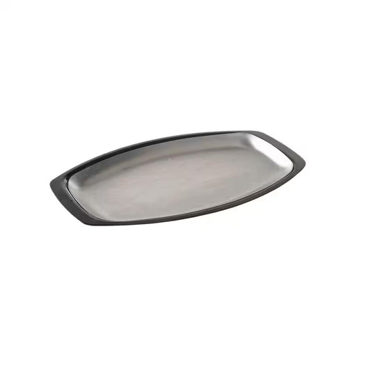 365 Grilling 10.125 In. Stainless Steel Sizzle and Serve Pan in Black and Stainless Steel