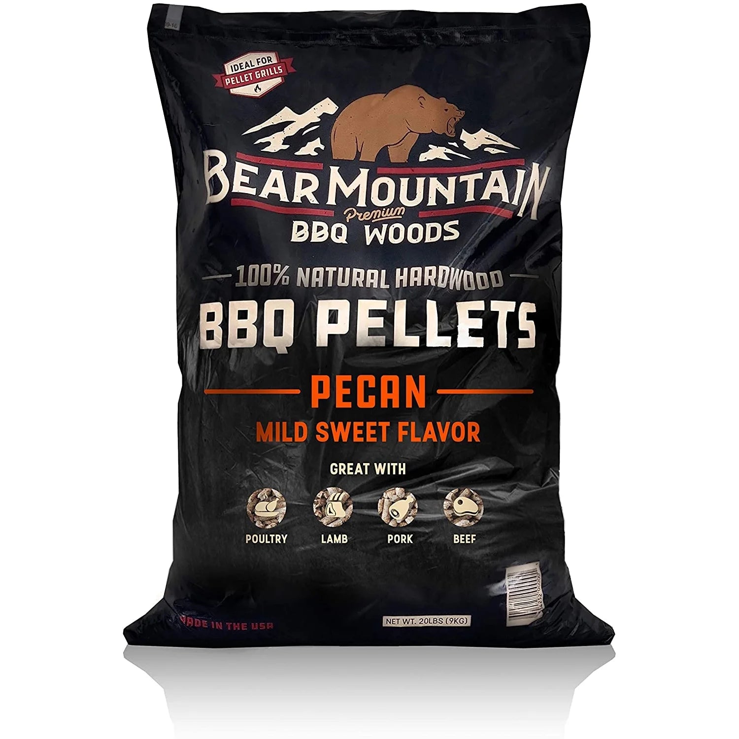 100% Natural Hardwood Pecan Sweet Flavor Pellets, 20 Pounds